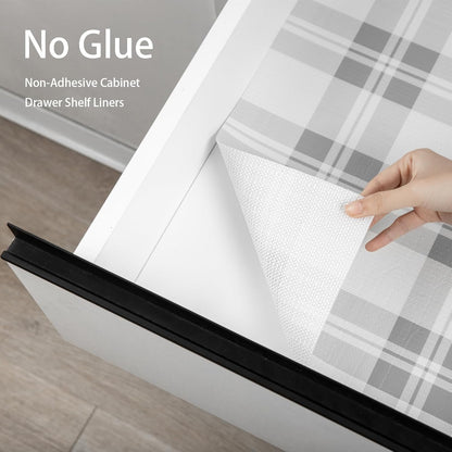Drawer Shelf Liner for Kitchen Cabinets, Non Adhesive Slip Resistant Shelf Paper Easy to Clean, Strong Grip Thickened Waterproof Washable Mats for Pantry Shelves Cupboard Dresser(Grey, 12 in x 40 FT)