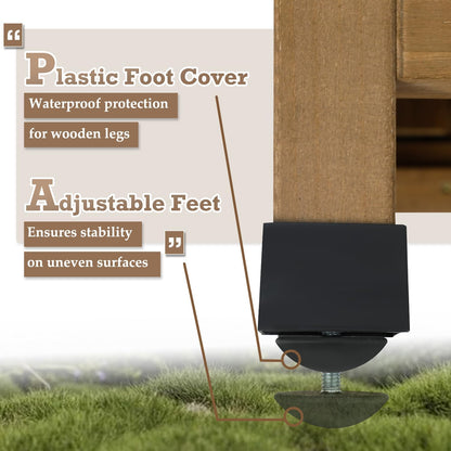 Outdoor Storage Cabinet Waterproof with Shelves, Storage Box with Lockable Doors, Wood & Metal Patio Yard Pool Garden Storage Cabinet Organizer, Gifts for Women Men