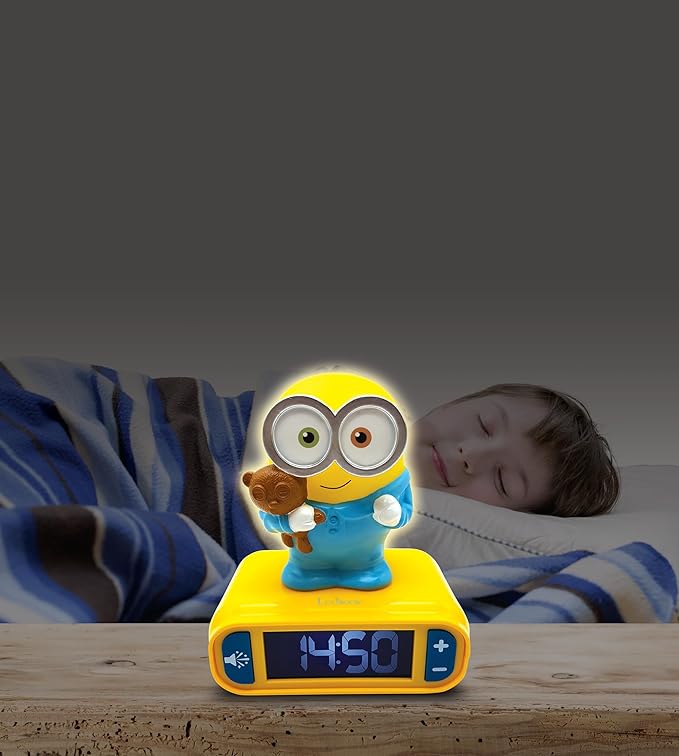 LEXiBOOK - Minions - Bob Digital Alarm Clock - Snooze Function - Minions Sound