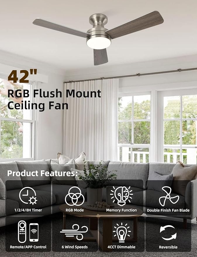 Homlit 42 inch RGB Ceiling Fan