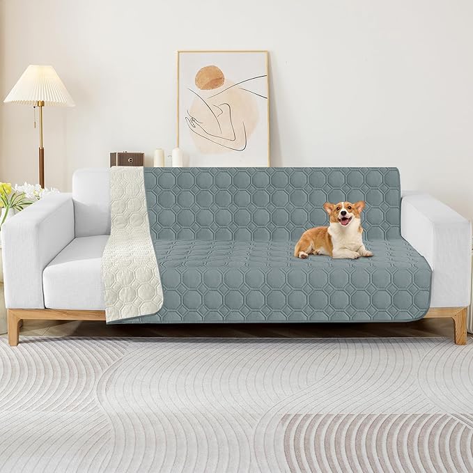 ZNSAYOTX Ultimate Cozy Blankets (52"x82") 100% Waterproof Bed Mat Blanket for Dog Pets, Couch Sofa Protector with Non-Slip Back Washable Durable, Pee Scratch Proof Easy to Clean (Dark Grey)