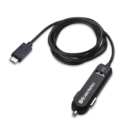 Cable Matters 25W 5A Dual USB Car Charger with USB C Cord and USBA Port