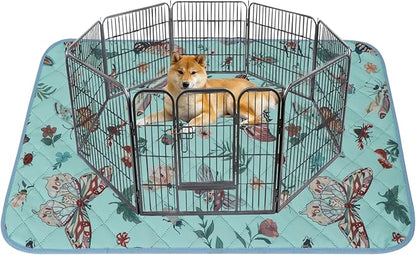 IEUUMLER Washable Pee Pads for Dogs, 1 Pack Insect Pattern Reusable Waterproof Puppy Potty Pads, Non-Slip Absorbent Pet Training Pads for Playpen Crate Bed EU014