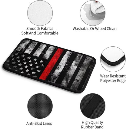 Black American Flag Car Center Console Cover Retro Red Stripe National Armrest Cushion Protector Interior Accessories Fit for Most Cars Sedans Vans Truck Vehicles, SUVs