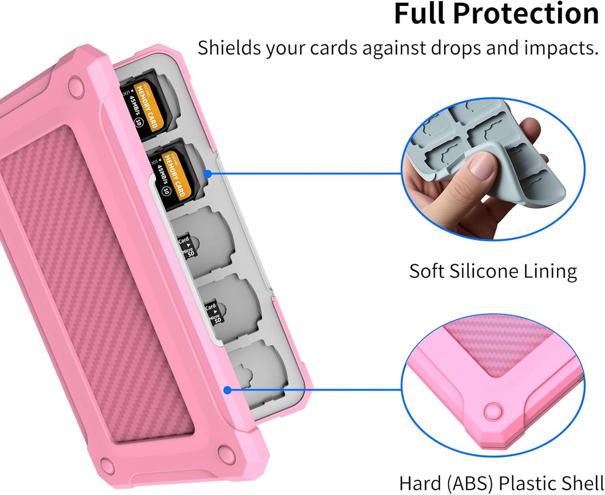 Memory Card Case with 40 Slots for 20 Micro SD SDXC SDHC TF Cards and 20 SD SDXC SDHC Cards,Anyskill SD Card Holde Features a Portable and Compact Design