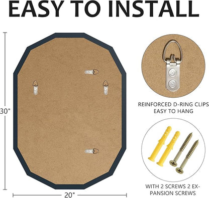 Bathroom Mirrors for Over Sink, Round Frameless Mirrors for Wall, 20x30 Inch