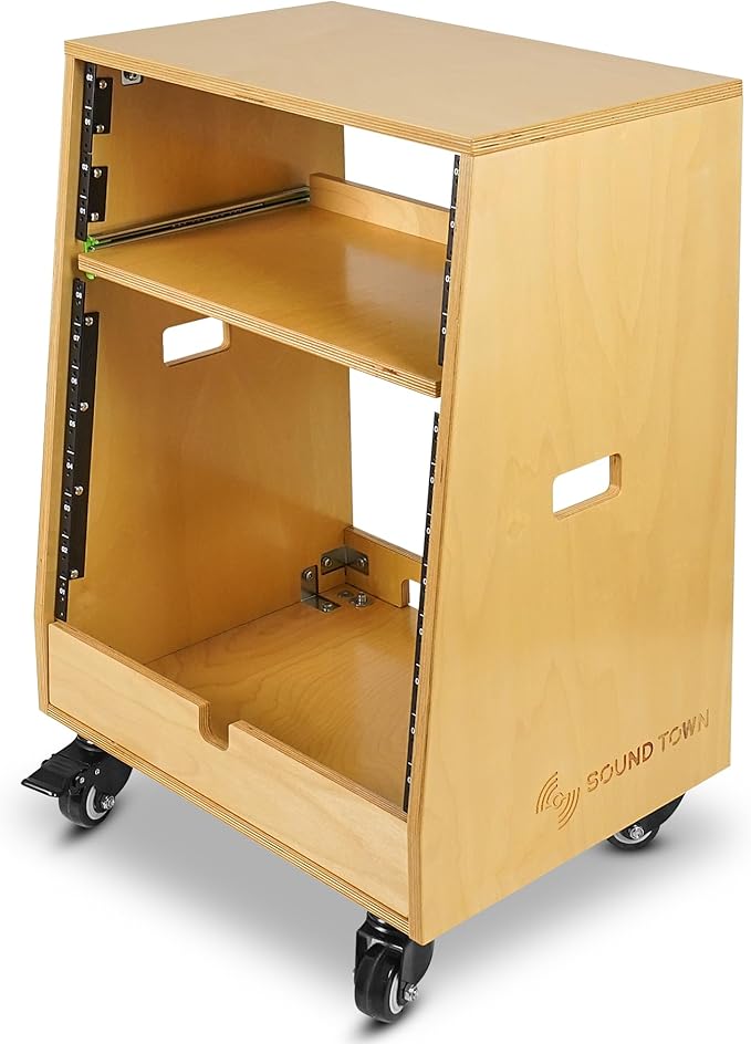 Sound Town DIY Slanted 12U Studio Rack,