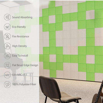 Amantech 12 Pack Acoustic Panels Self Adhesive Sound Proof Foam, High Density