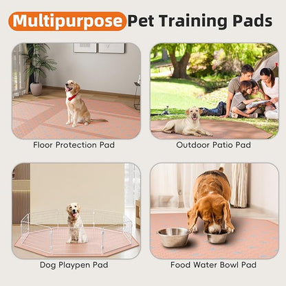 PJYuCien Washable Pee Pads for Dogs 2 Pack, 89" x 33" Octagonal Non-Slip and Leak-Proof Pee Mat, Puppy Training Pads for Whelping, Playpen, Crate, Bed （24/30/36/42'' 8 Panels Pen）