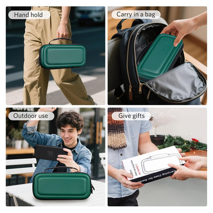CoBak Large Capacity Carrying Case for Nintendo Switch 2 (2025) - 3 in 1 Accessories Bundle with 2 Screen Protectors, Thumb Grip Caps, 24 Game Cartridges, Hard Shell Portable Travel Pouch, Dark Green