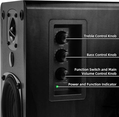 SINGING WOOD BT27 Active Powered Bluetooth Bookshelf Speakers