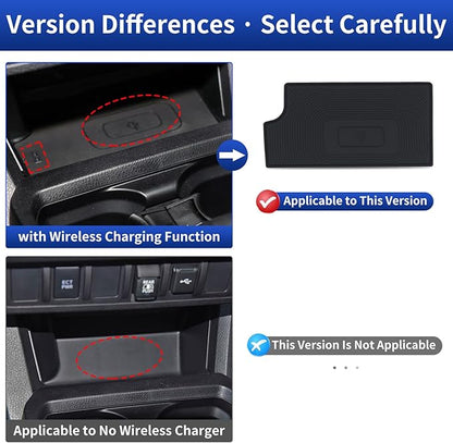 Car Wireless Charger Silica Gel Pad Suitable for 2016-2023 Toyota Tacoma Mobile Phone Charging Non-Slip Mat Interior Modification Accessories (Wireless Charger Pad -Not a Charging Device)