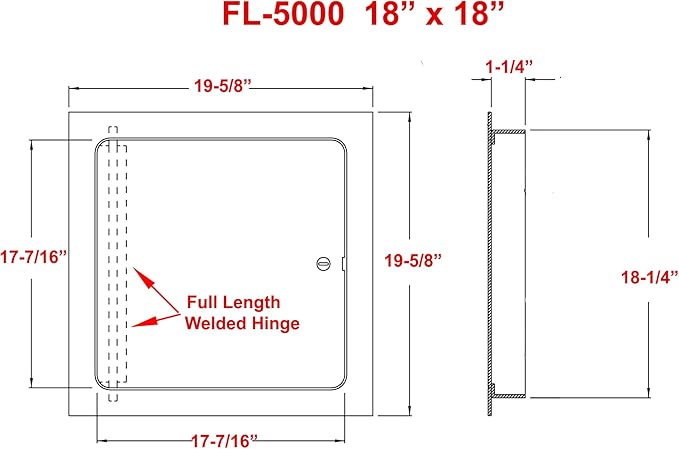 Premier 18x18 Universal Steel Flush Access Panel Door w/Screwdriver Latch