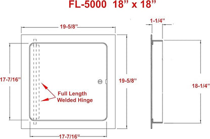 Premier 18x18 Universal Steel Flush Access Panel Door w/Screwdriver Latch
