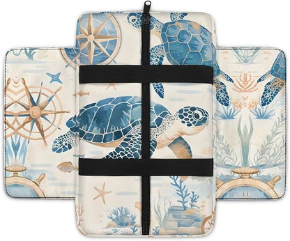 Car Armrest Cover with Pockets, Auto Center Console Pad, Turtle Print Arm Rest Seat Box Protector Car Interior Accessories for Women Men, Fit Most Vehicle,Truck,SUV