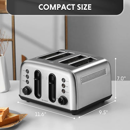 BUYDEEM DT440 4 Slice Toaster, Stainless Steel Toaster