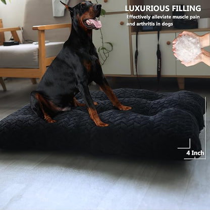 Necesitar 42 Inch Crate Bed for XLarge Dogs Washble with Anti-Slip Pet Sleeping Mat for Dog Cages Up to 90 lbs Pet Crate Pillows Kennel Pad 42" x 28" Black