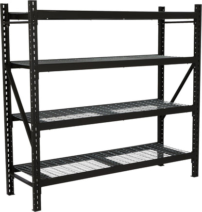 Ironton 4-Tier Industrial Steel Shelving Unit, 8,000-Pound Load Capacity, Garage Storage Rack, 77" W x 24" D x 72" H