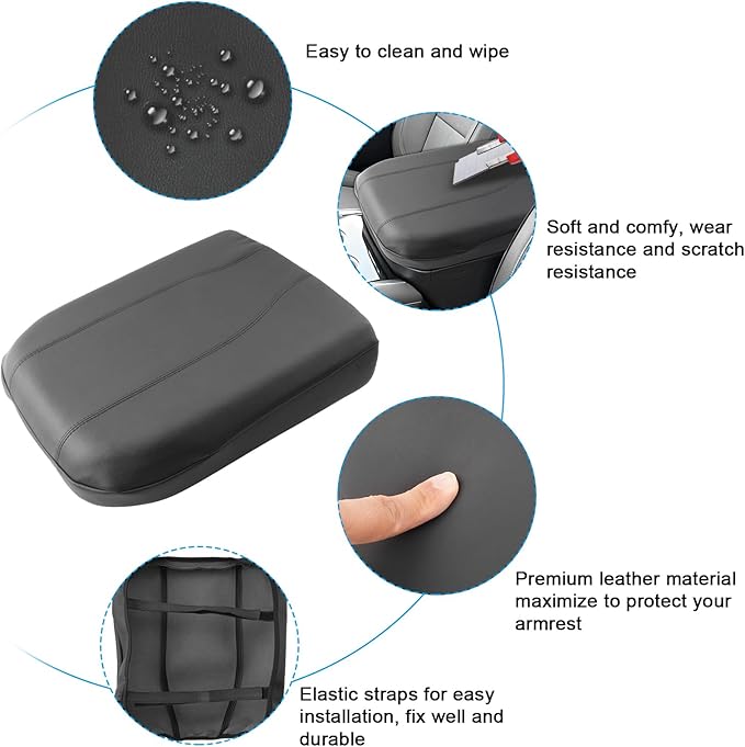 SXCY for 2025 Chevy Tahoe Suburban Armrest Cover for 2025 Chevrolet Tahoe Accessories 2025 Tahoe Center Console Cover 2025 Tahoe Suburban Middle Console Cover (Thin Cover)