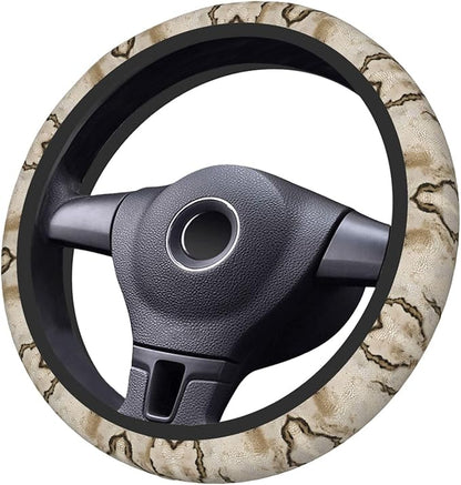 Nude Snake-Skins Texture Car Steering Wheel Cover, 15 Inch Steering Wheel Cover Stylish Decor for Most Cars