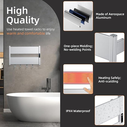 K&KALONZO Towel Warmer for Bathroom, Wall-Mounted Heated Towel Rack