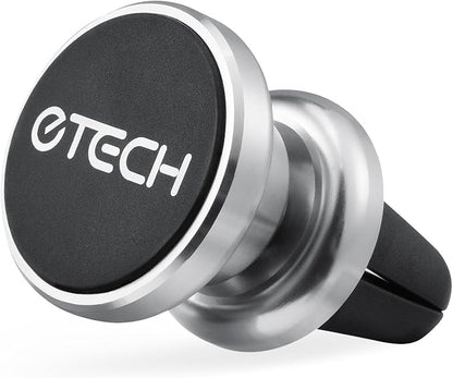 eTECH Magnetic Phone Car Mount Holder, Magnetic Mount Universal Air Vent for iPhone X / 8 Plus / 7 / 6S / 5S, Galaxy S5 / S6 / S7 / S8 / S9, Google Pixel, LG, & Other Smartphones (2Pack Silver)