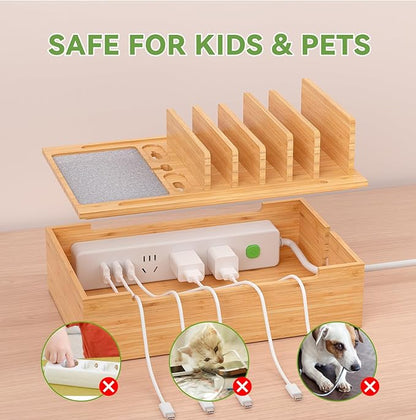 Pezin & Hulin Bamboo Charging Station, Electronic Devices Organizer