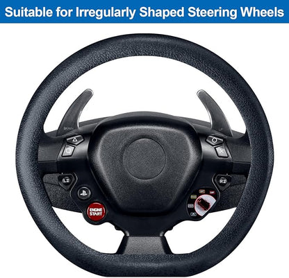 Spurtar Car Steering Wheel Cover for Women Men Car Accessories, Silicone Anti-Slip Thin Steering Wheel Protector, Black Soft Leather Texture Interior Vehicle Accessories, Fit Diamenter 15" - 16.5"