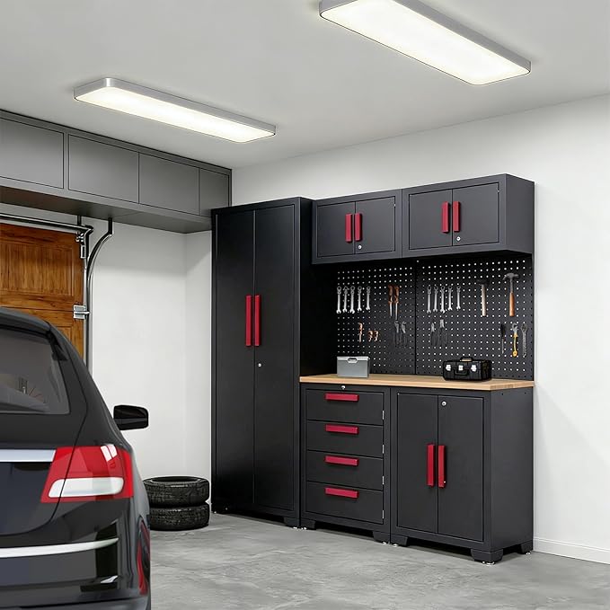 Garage Storage Cabinet System, 6-Pcs Garage Cabinets and Storage System Corner
