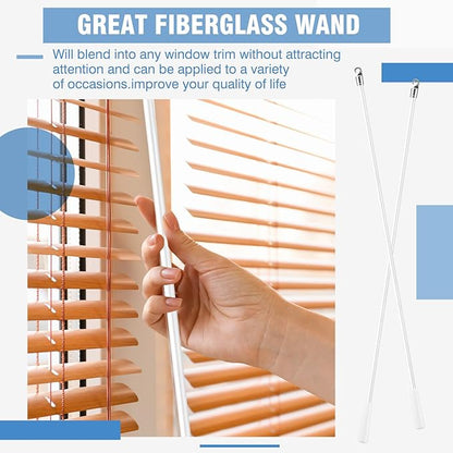 Bokon 2 Pieces White Fiberglass Blind Wand Vertical Blinds Stick Replacement