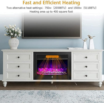 Giantex 28.5" Electric Fireplace Insert, Wall Recessed/Mounted, Freestanding