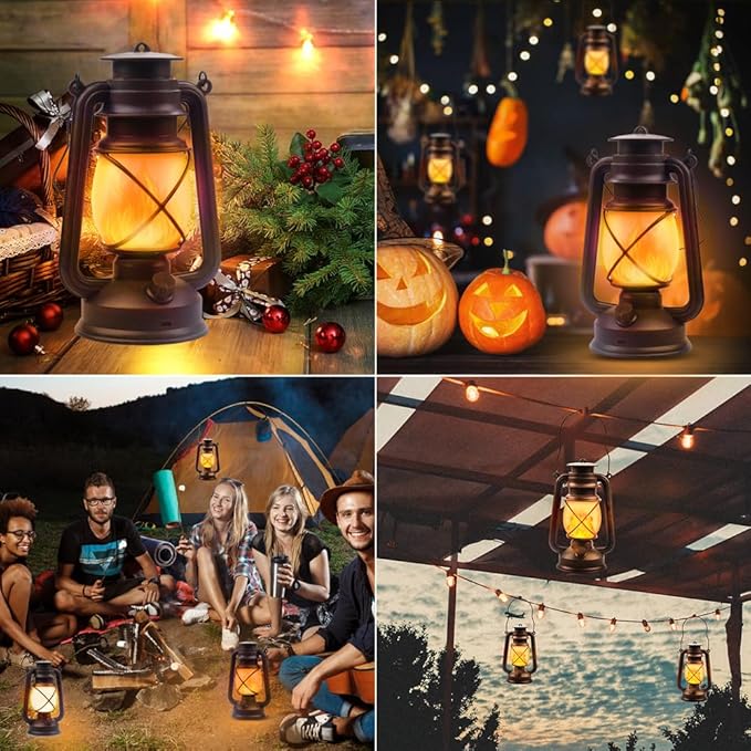 Lantern LED Battery Powered Camping Lamp Outdoor Hanging Rechargeable Lantern