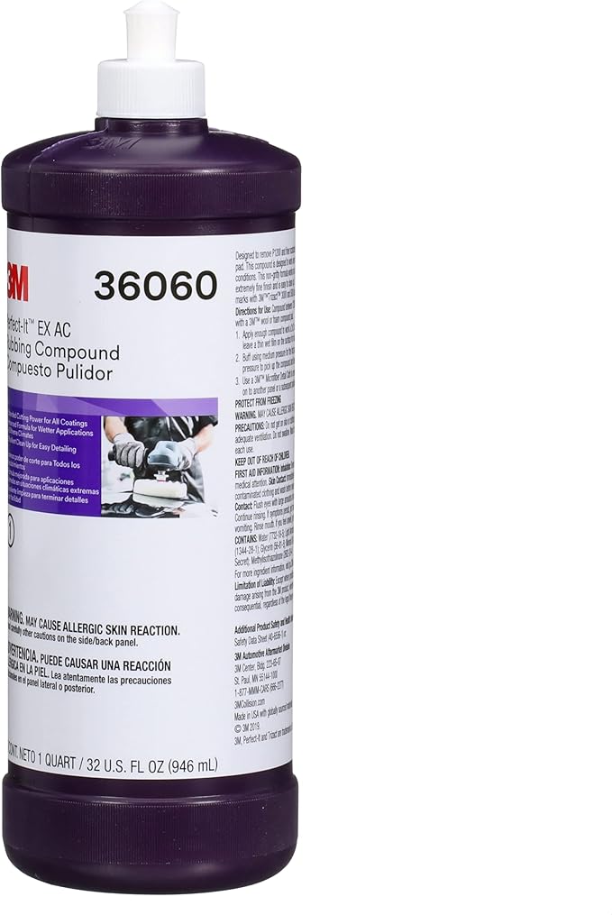 Perfect-It Perfect-It EX AC Rubbing Compound, 36060, Fast Cutting, High Performing, 1 qt (32 fl oz)