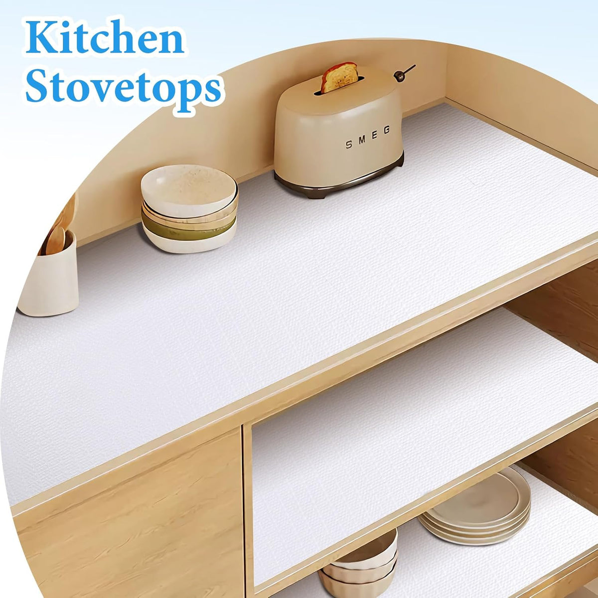 Shelf Liners for Kitchen Cabinets 12in x 10FT Non Adhesive Drawer Liner White Thickened Shelf Liner Paper Strong Non-Slip Easy to Clean for Tool Box Refrigerator with Knife and Tape Measure