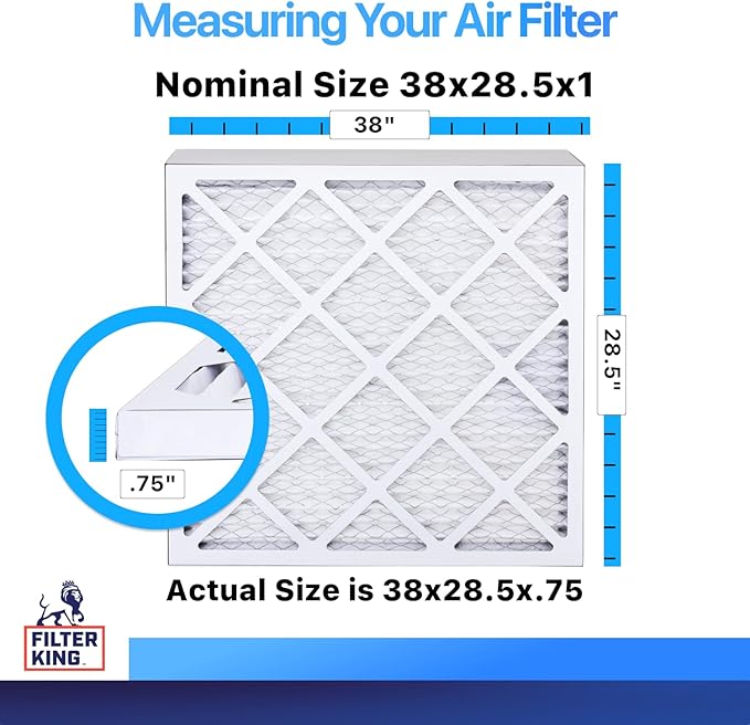 Filter King 38x28.5x1 Air Filter | 4-PACK | MERV 8 HVAC Pleated A/C Furnace