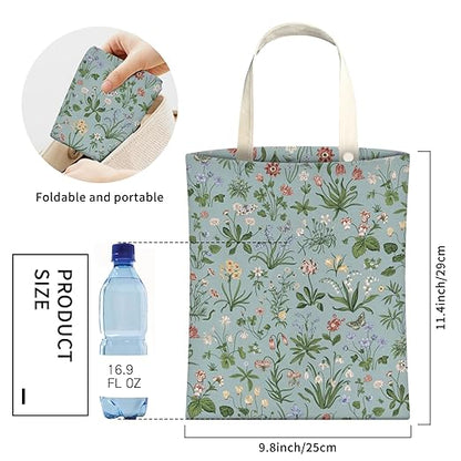 Cute Car Trash Can, Hanging Canvas Car Back Seat Organizer and Storage Bag, Funny Car Trash Bag For Travelling, Outdoor Cute Blue Green Floral