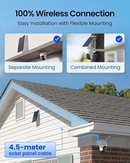 REOLINK First 4K Solar Security Cameras Wireless Outdoor, Argus PT Ultra+Solar