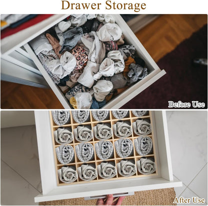 Amosfun Socks Drawer Organizer Dividers Underwear Storage Box for Closet Dresser Wardrobe Organization Box - Single Grid 2. 5 X 2. 5 Inch