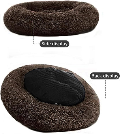 Nisrada Dog Bed for Small Medium Large Dogs, 24 inch Calming Dogs Bed, Washable-Round Cozy Soft Pet Bed for Puppy and Kitten with Slip-Resistant Bottom