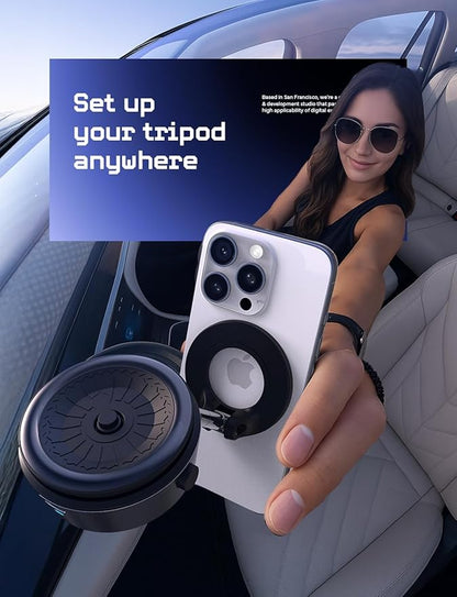 LISEN for MagSafe Suction Car Phone Holder Mount, Electric Vacuum Magnetic Phone Holder Stand, 360° Adjustable Vlogging Travel, Only for Mirror/Smooth Surface, for iPhone 17 16e 16 Pro Max 15 14 13 12