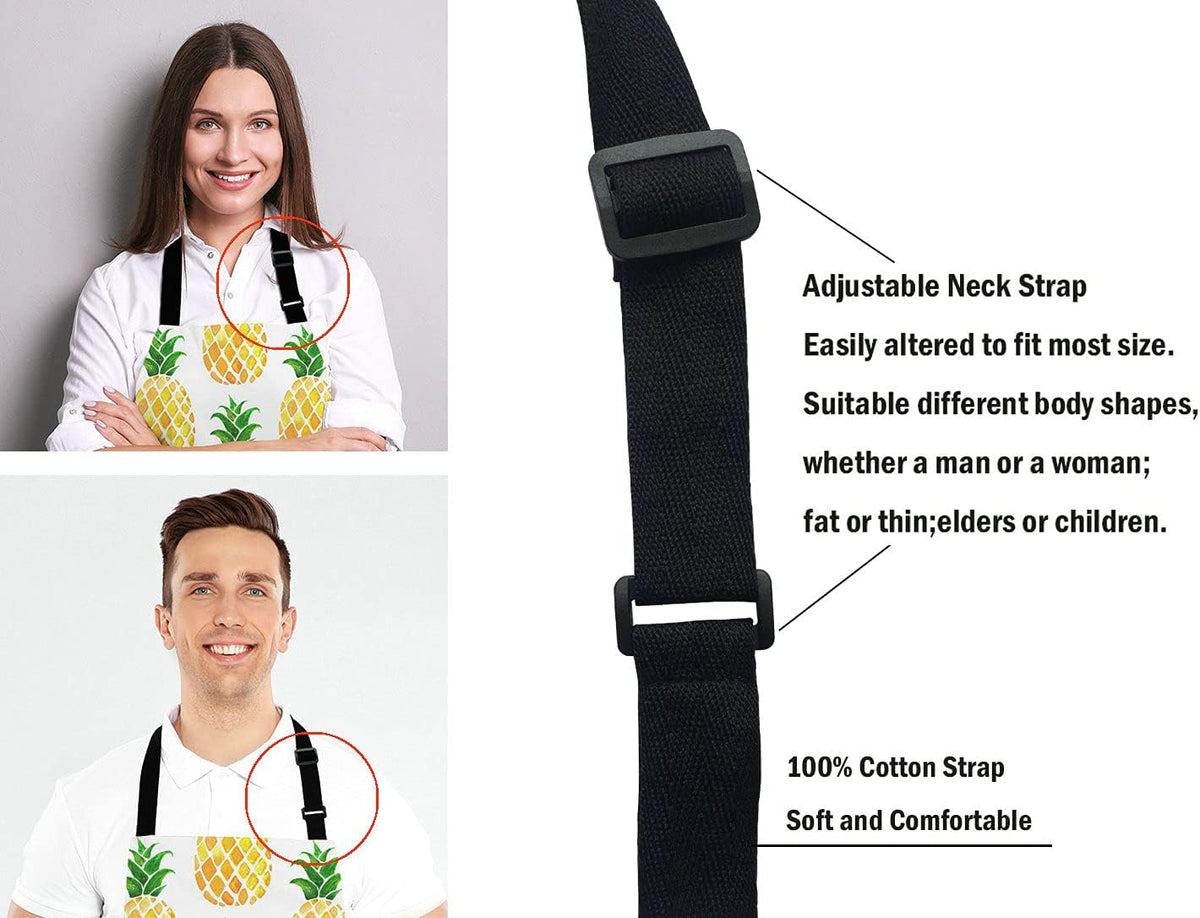 Funny Hipster Baking Apron Novelty Cooking Chef Present For Men Womens Baking Present Full BBQ Grilling Kitchen Apron Pineapple