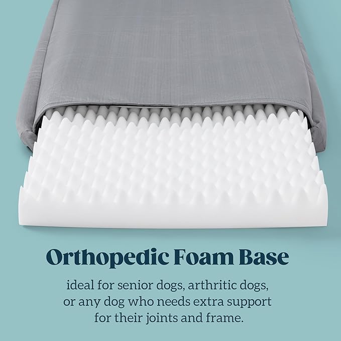PELZIN Cybarmour Indestructible Dog Bed - Outdoor Waterproof Chew Proof Dog Crate Pad - Orthopedic Kennel Mat for Aggressive Chewers - Extra Large Breeds & Fits 48-Inch Crate - 47"x29", Limestone