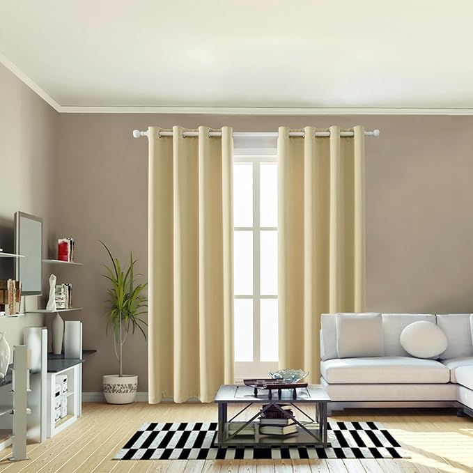 Anytime 100% Blackout Curtain 2 Panels Set, Thermal Insulated Window Drapes