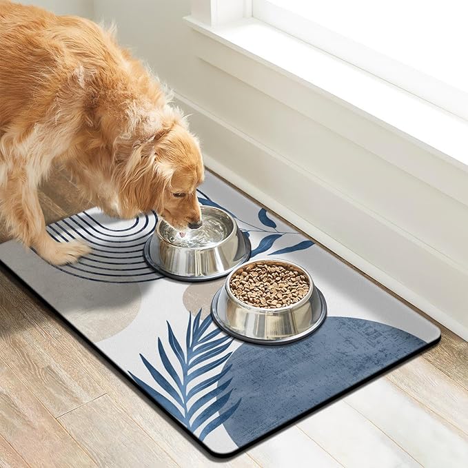 Dog Food Mats for Floors, Absorbent Dog Bowl Mat for Food and Water Dispenser Mat, Quick Dry Cat Food Mat Pet Supplies