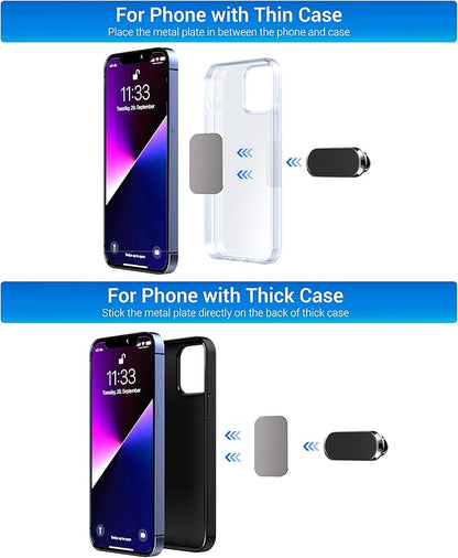TT&C 2-Pack Magnetic Phone Mount for Car Dashboard - Super Strong N52 Cell Phone Holder (High-Bond Adhesive) - Compatible with Samsung Galaxy S25 S24 S23 Ultra, Pixel 9 & All Other Phones