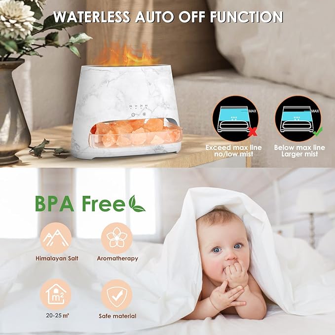 SALKING 2-in-1 Ultrasonic Essential Oil Diffuser & Himalayan Salt Lamp