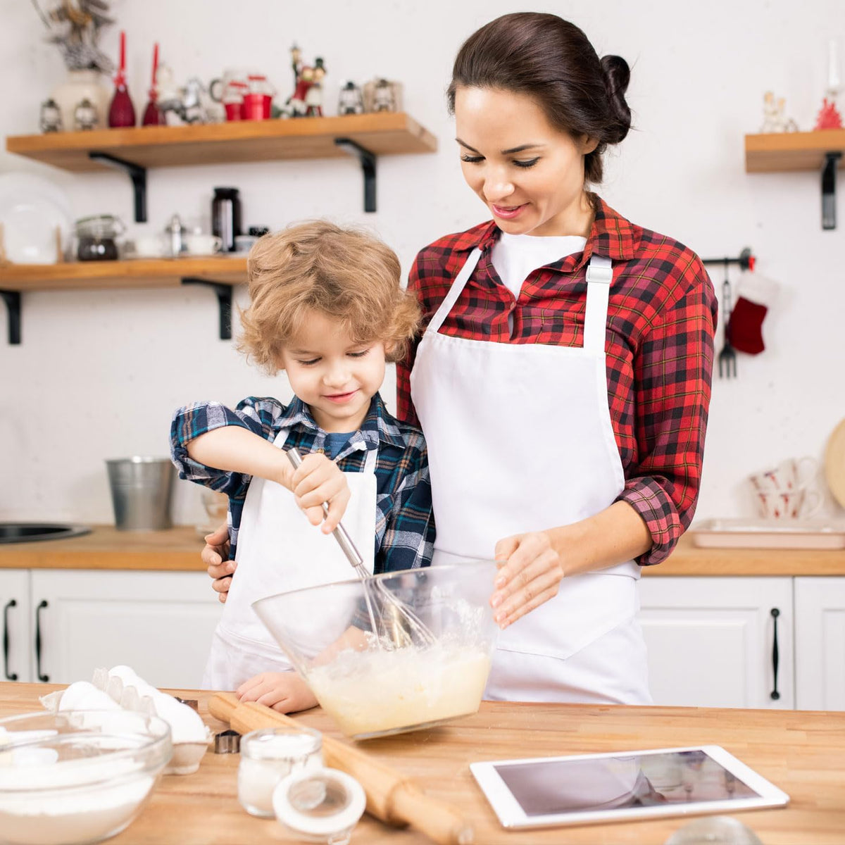 lepni.me Chefs Aprons | Cooking Baking Grilling for Home Restaurant | Premium Kitchen Aprons with Double Pocket for Men Women
