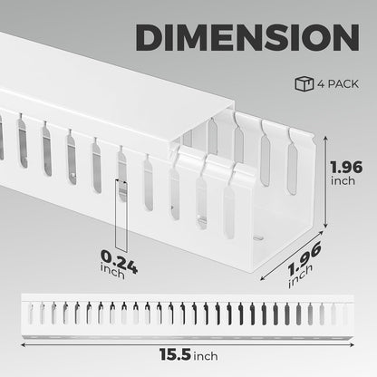 YECAYE 4x15.7in Cable Management, Large Capacity Cable Organizer, Cord Hider, for Desk Cable Management, Wire Management, Cord Organizer, White