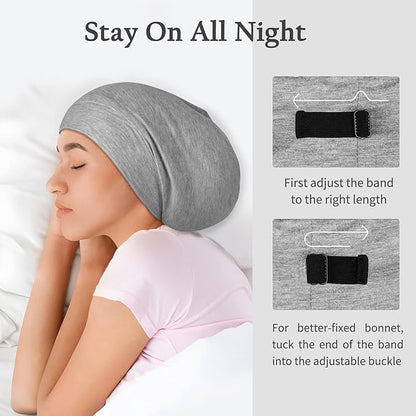 OLESILK 100% Mulberry Silk Bonnet for Sleeping Women, Silk Hair Wrap for Sleeping, Silk Sleep Bonnet for Women&Men, Real Silk, Not Satin, Light Grey