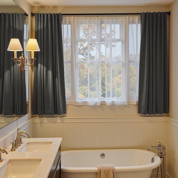 Lazzzy Velvet Blackout Curtains Thermal Insulated Room Window Drapes Super Soft